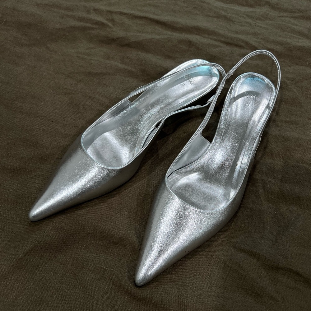 Silver Slingbacks